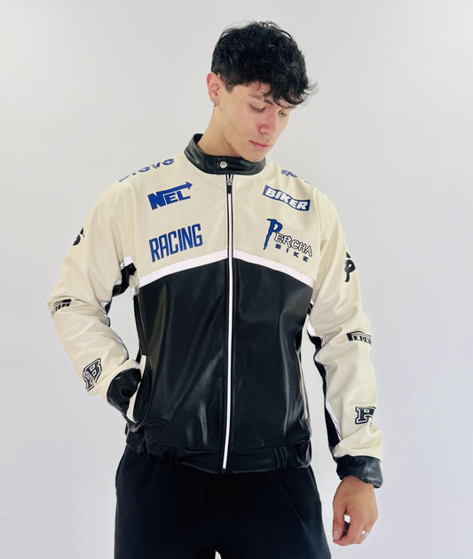 Chaqueta Racing Clásica Azul Eléctrico