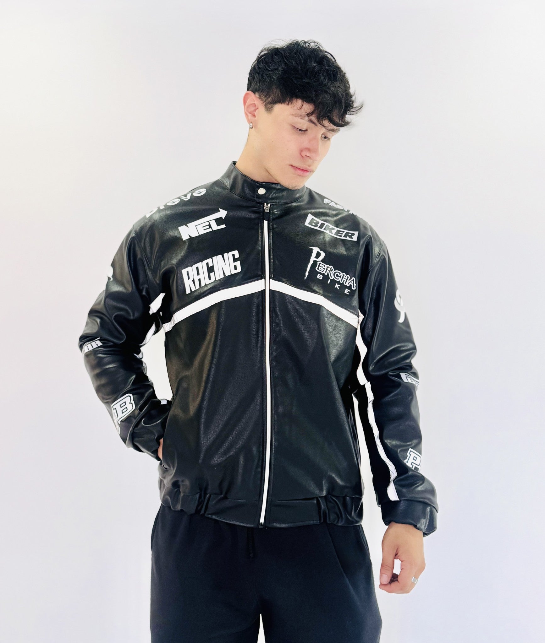Chaqueta Racing Clásica Deluxe Negra