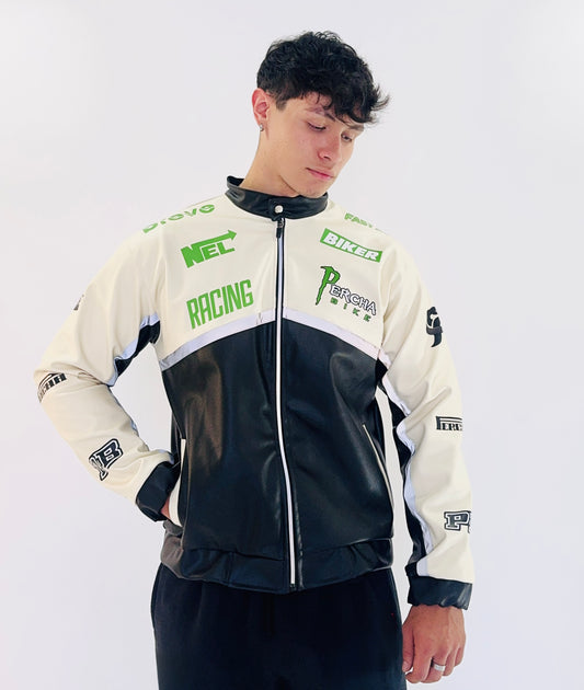 Chaqueta Racing Clásica Verde Neón